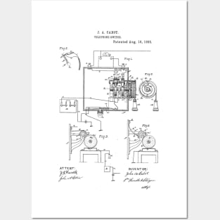 Telephone Switch Vintage Patent Hand Drawing Posters and Art